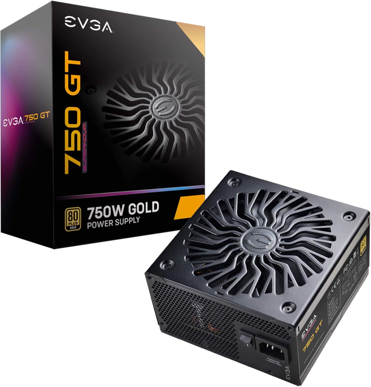 EVGA 220-GT-0750-Y1 750 GT 750W Power Supply - 80+ Gold, Fully Modular