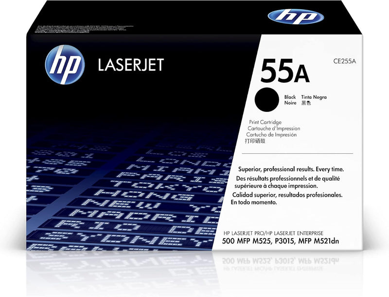 HP CE255A 55A Black Toner Cartridge — main product image