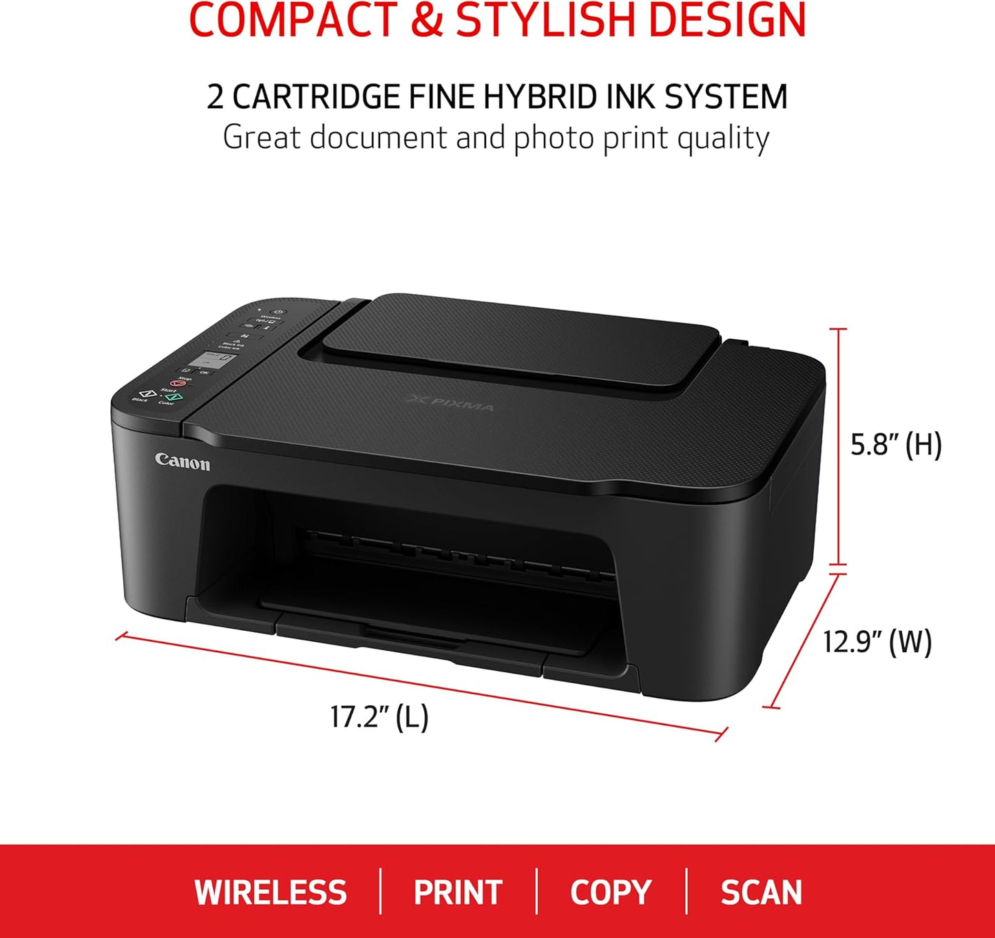 Canon 4977C002 PIXMA TS3520 Wireless All-in-One Printer - Black