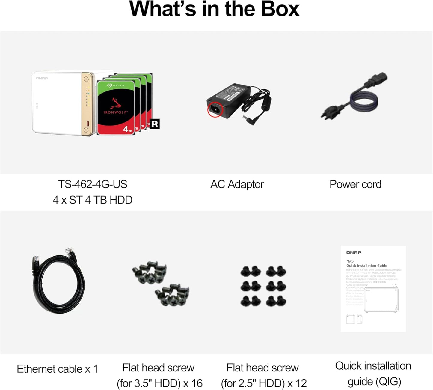 QNAP TS-462-4G 4 Bay NAS with 12TB IronWolf HDDs Preconfigured