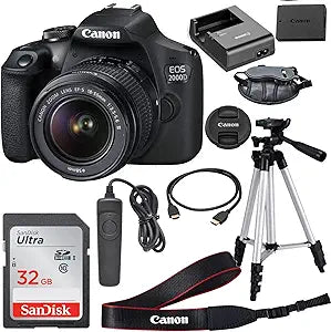 Canon 2000D / T7 Kit 13 Rebel DSLR Camera - 18-55mm Lens Bundle