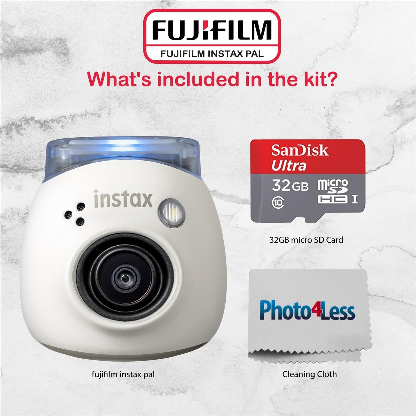 Fujifilm PAL Instax Digital Camera - Milky White Bundle