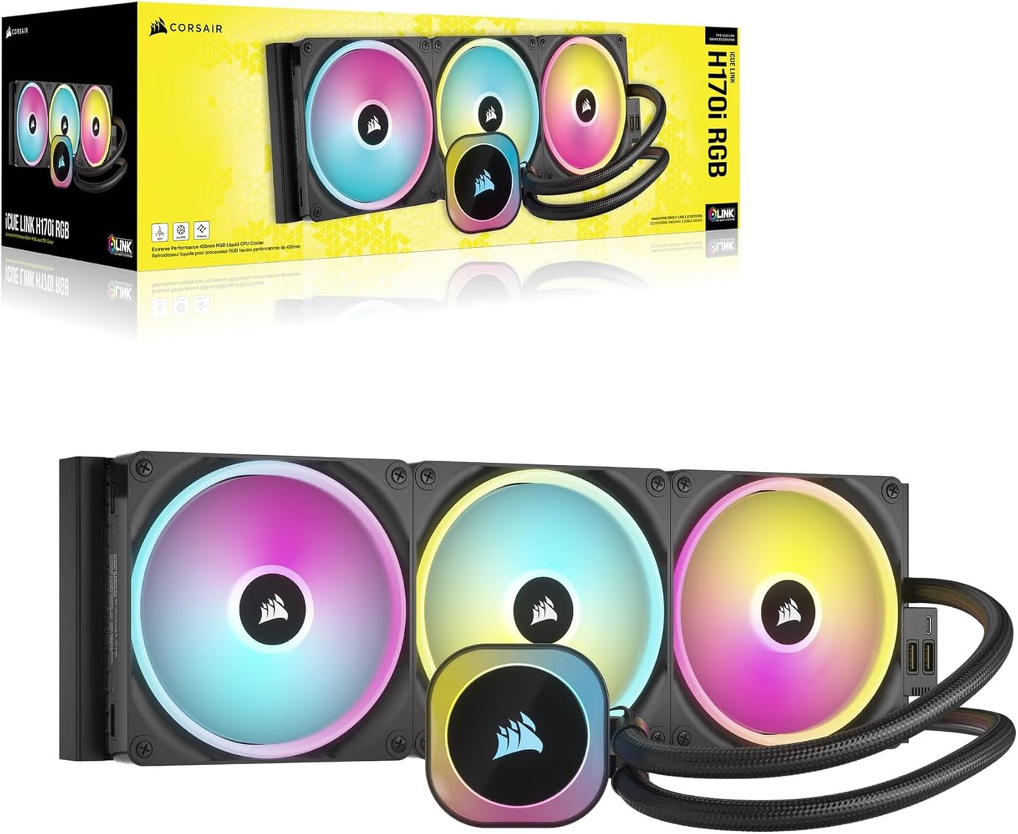 Corsair CW-9061004-WW iCUE LINK H170i RGB 420mm Liquid CPU Cooler