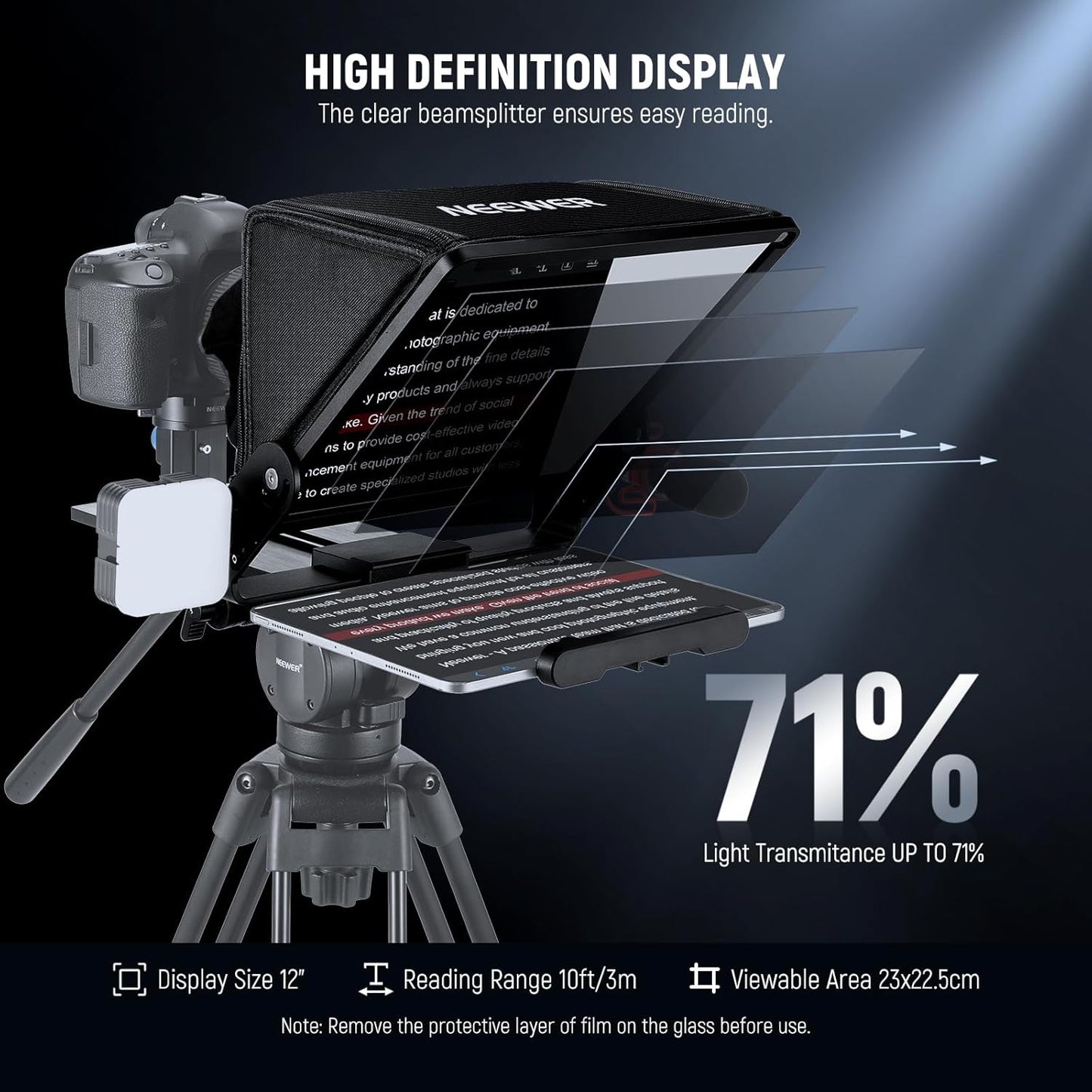 Neewer X12II Teleprompter with Remote & App Control