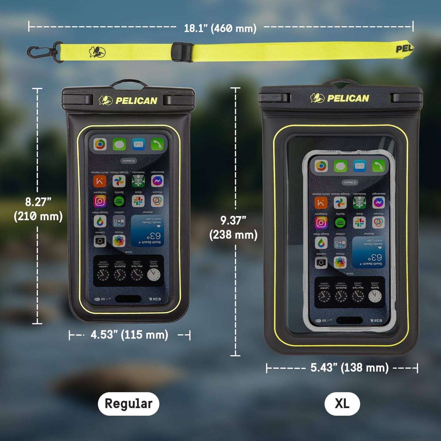 Pelican PP048884 2-Pack Waterproof Phone Pouch Floating Case