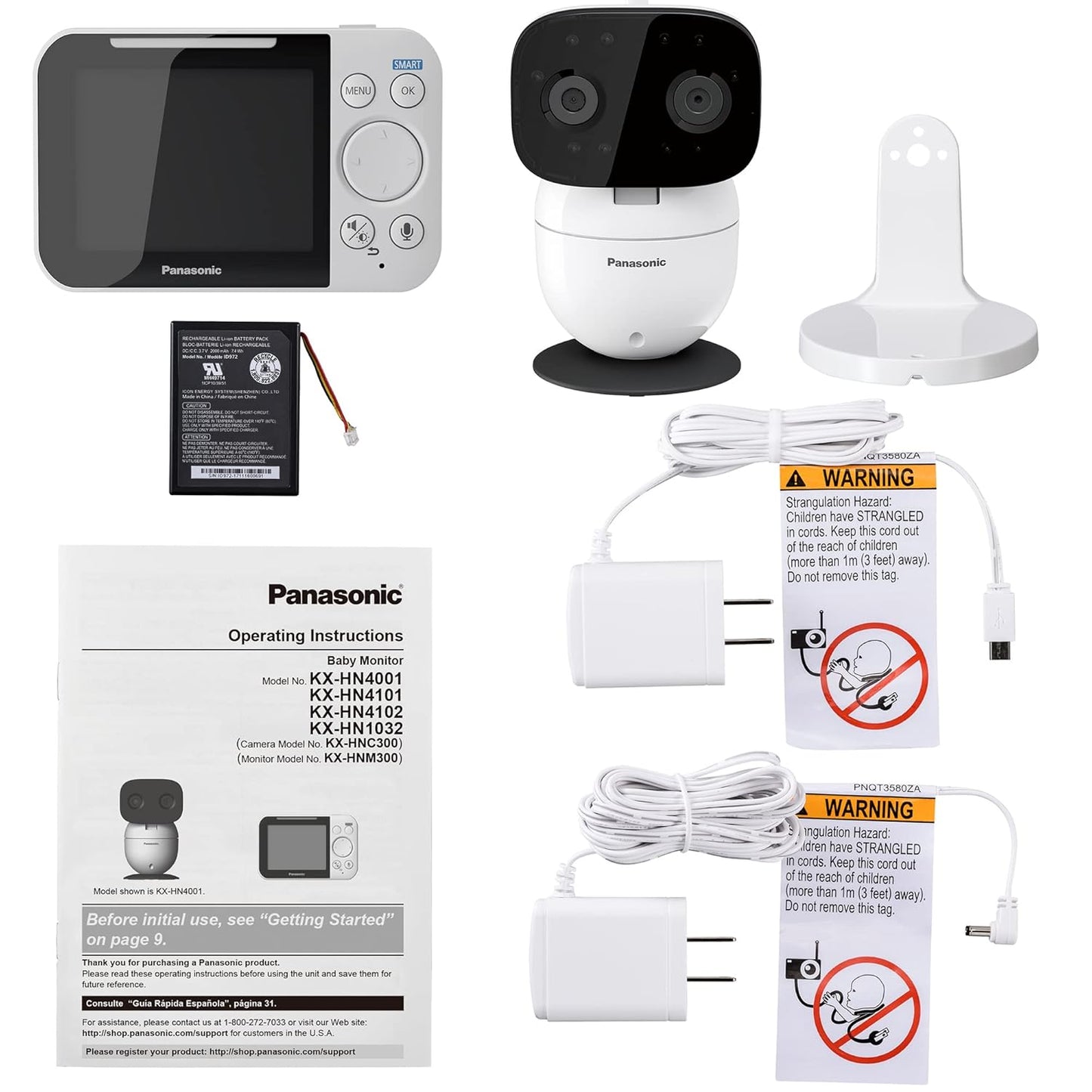 Panasonic KX-HN4001W Long Range Video Baby Monitor
