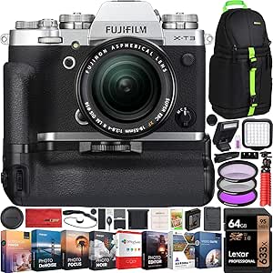 Fujifilm E2FJXT3S1855 X-T3 Mirrorless Camera Kit Silver Bundle