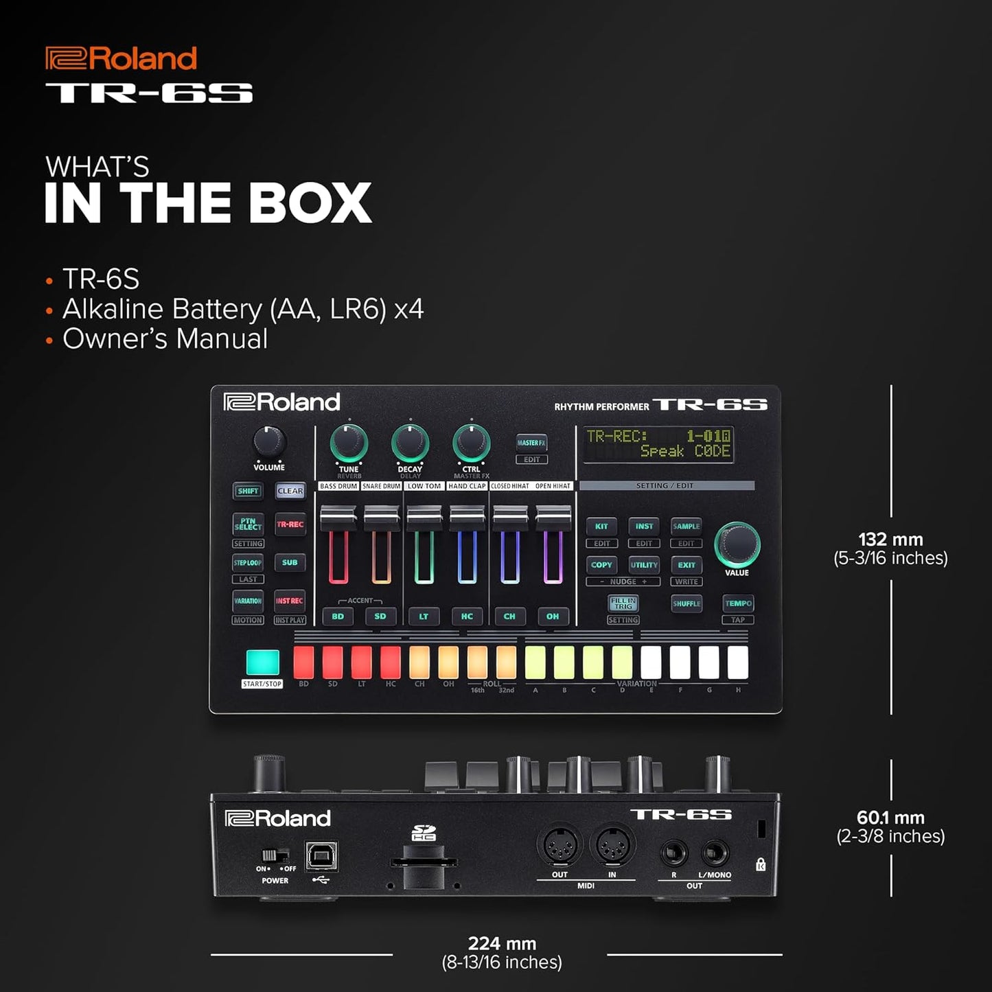 Roland tr-6s Compact TR-8S Drum Machine