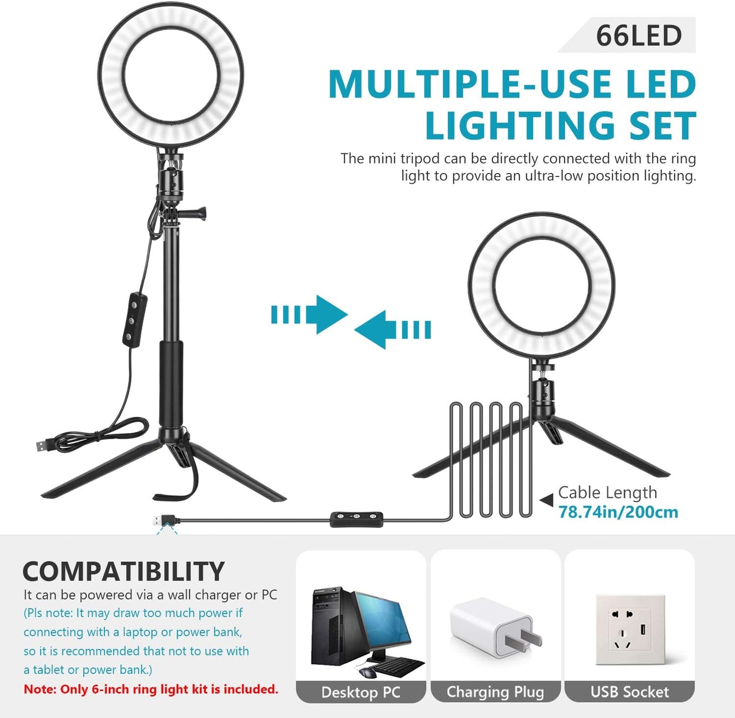 Neewer 10097248 Video Conference Lighting Kit with Tripod