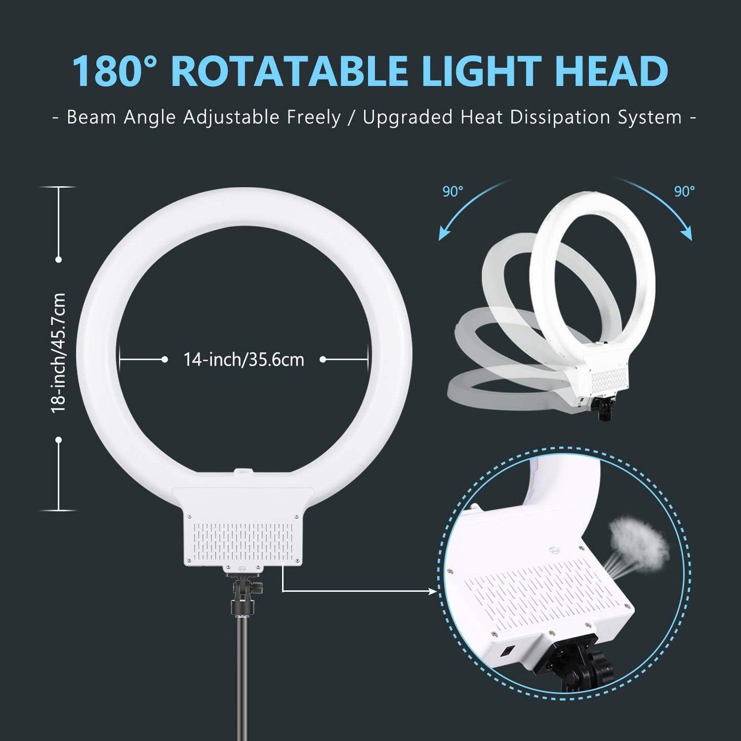 Neewer 10093389 18 inch LED Ring Light Stand Kit