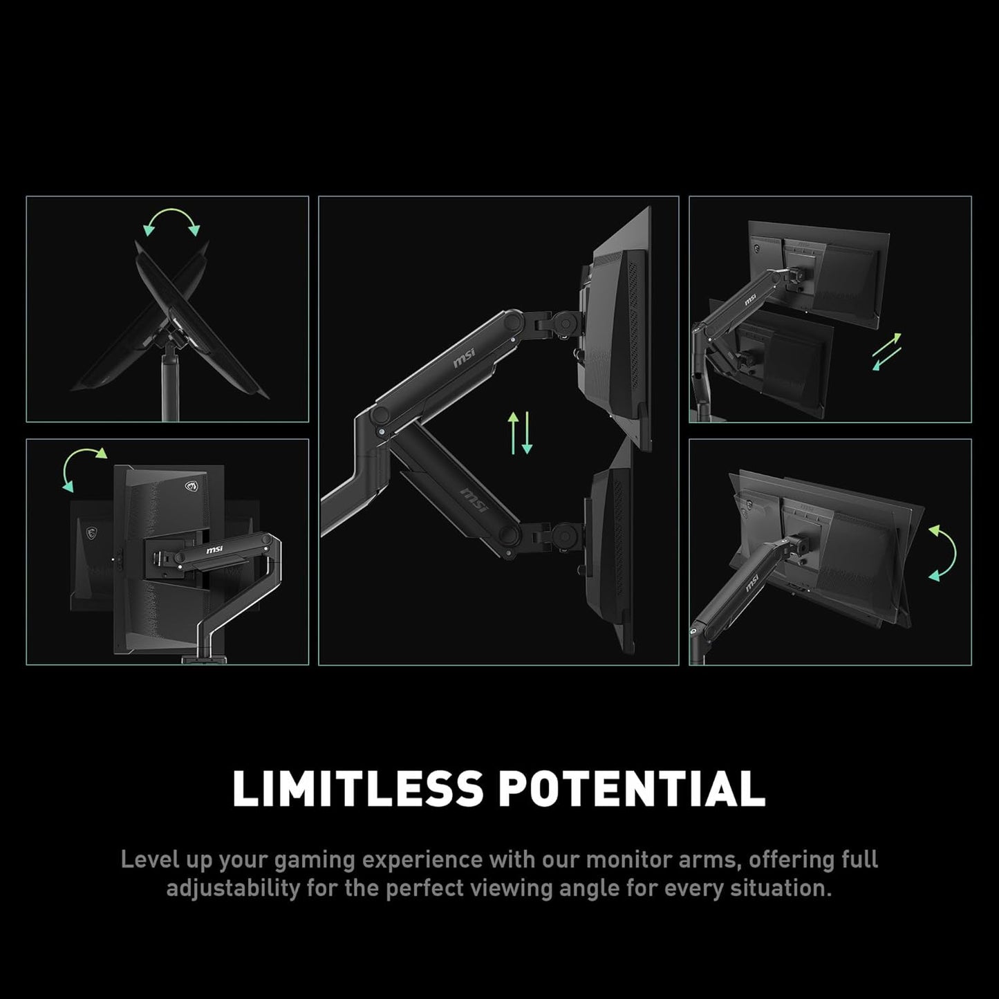MSI MAG MT201D Heavy Duty Dual Monitor Stand