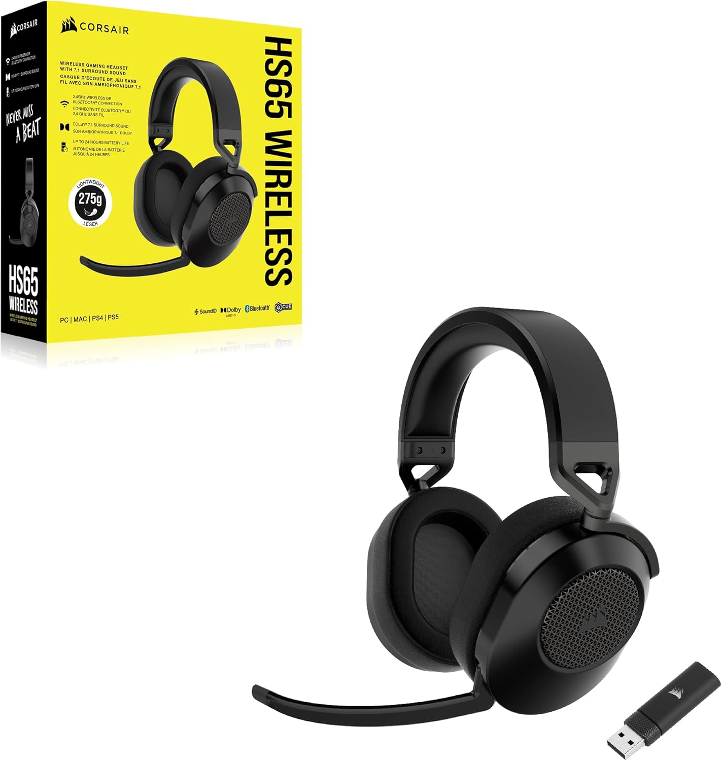 Corsair CA-9011285-NA2 HS65 Wireless Gaming Headset
