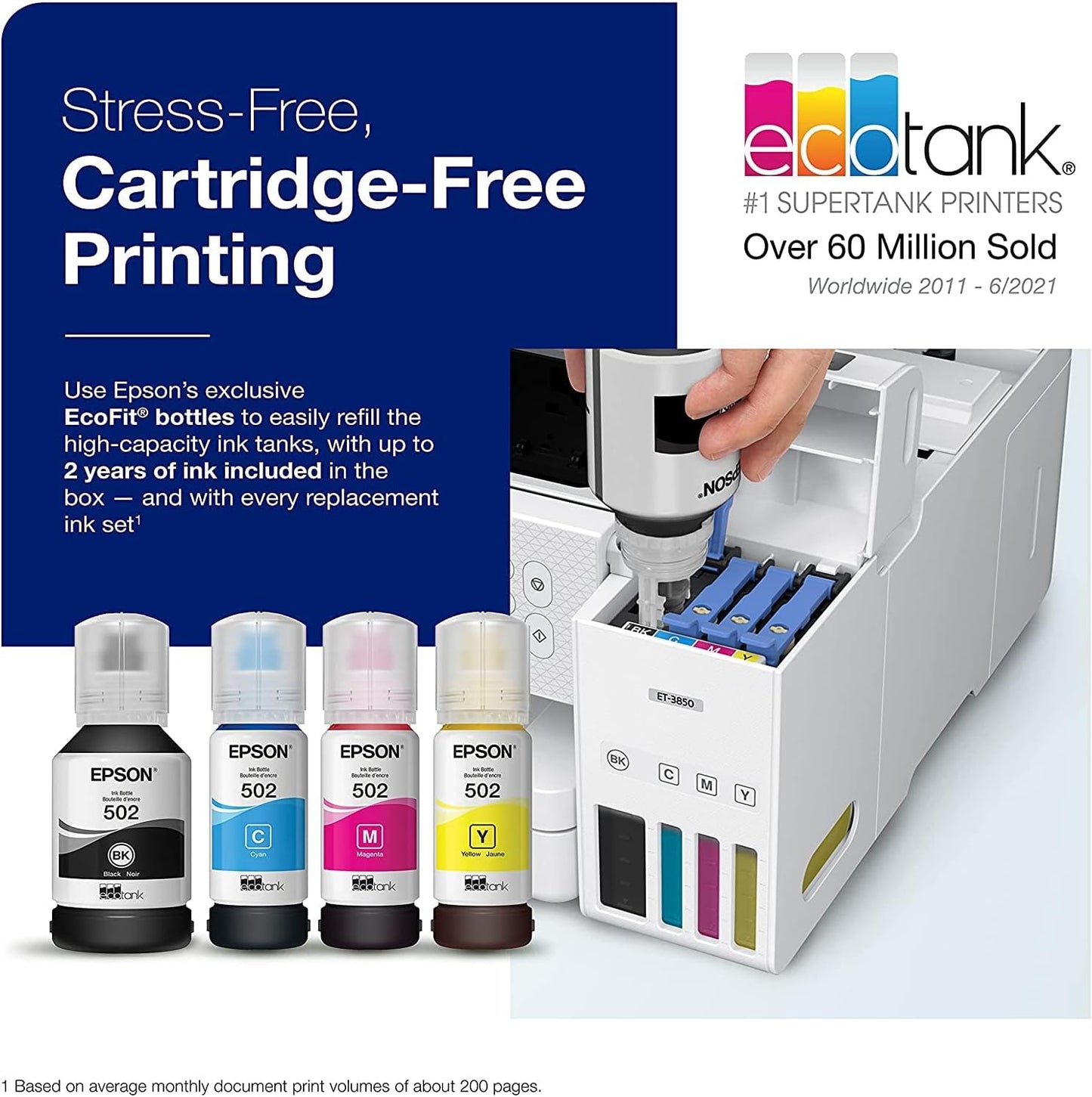 Epson ET-3850 EcoTank Wireless All-in-One Printer USB Cable