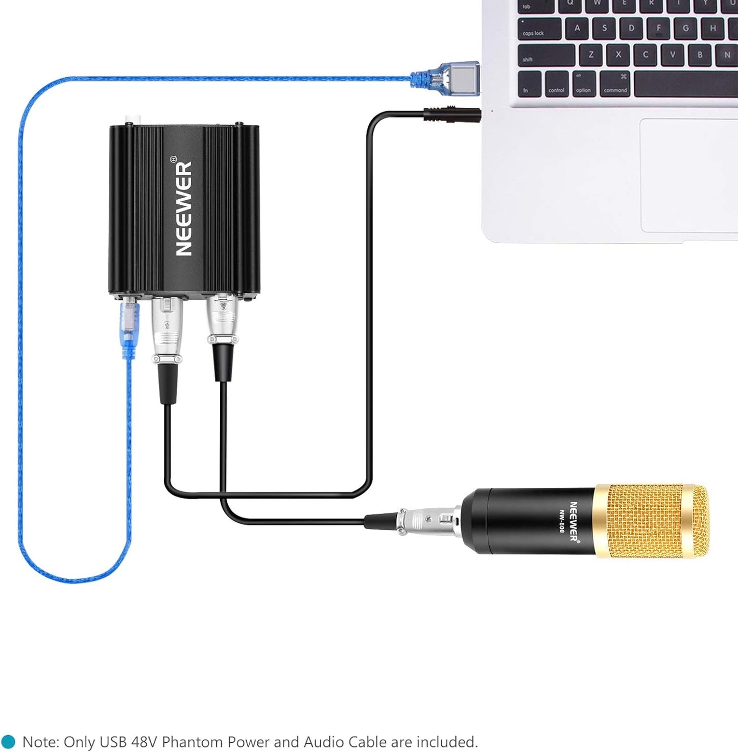 Neewer 40092007 48V Phantom Power Supply XLR Cable