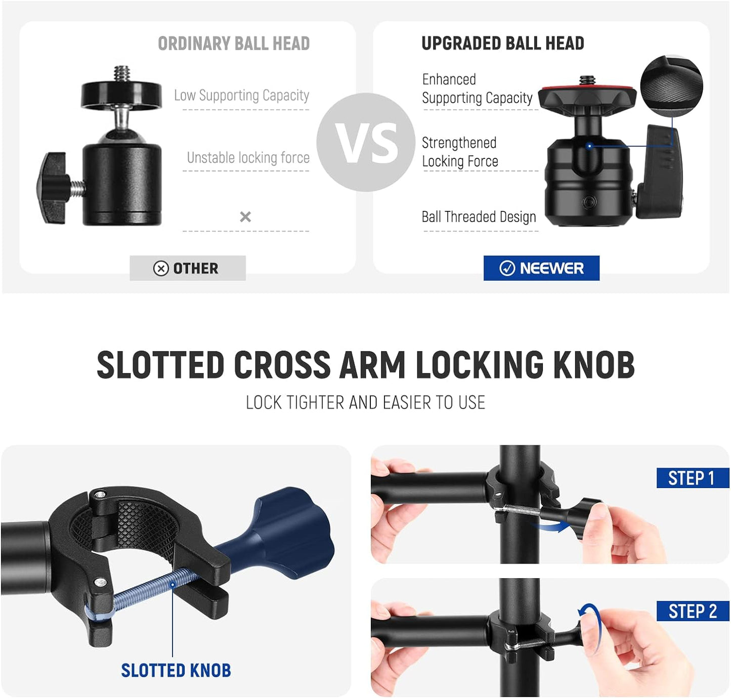 Neewer 10101296 Extendable Camera Desk Mount Ball Head