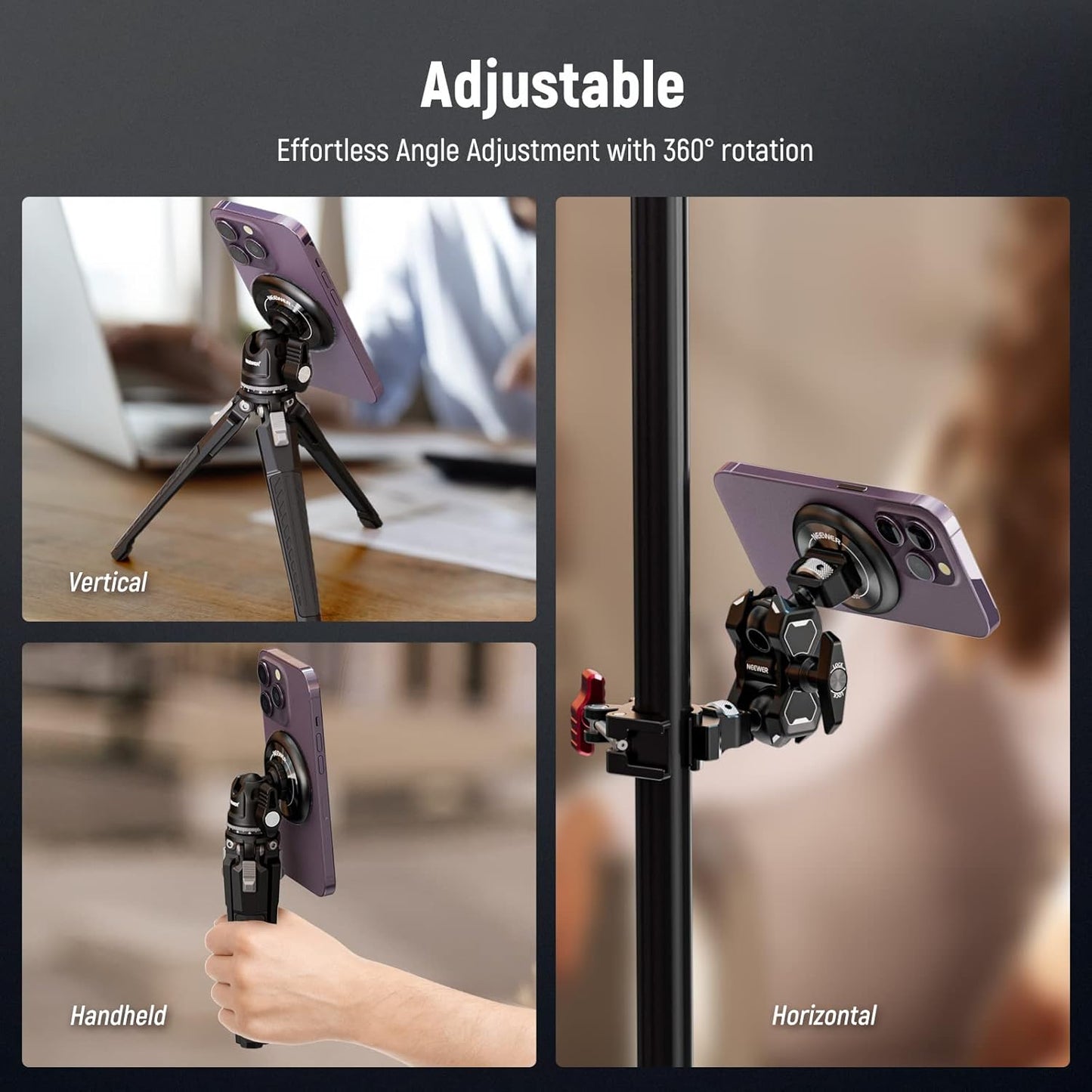 NEEWER PA010 Magnetic Phone Tripod Mount - MagSafe Compatible