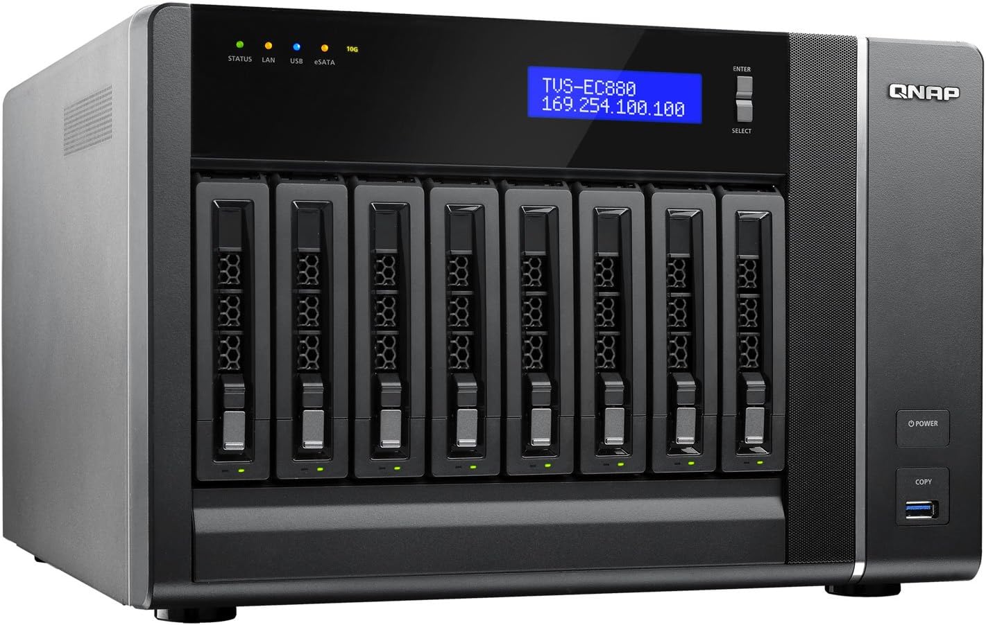 QNAP TVS-EC1080-i3-8G 10-Bay NAS 10Gbe i3
