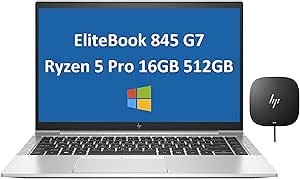 HP Elitebook 845 G7 Ryzen 5 Pro Laptop Bundle Dock+Webcam