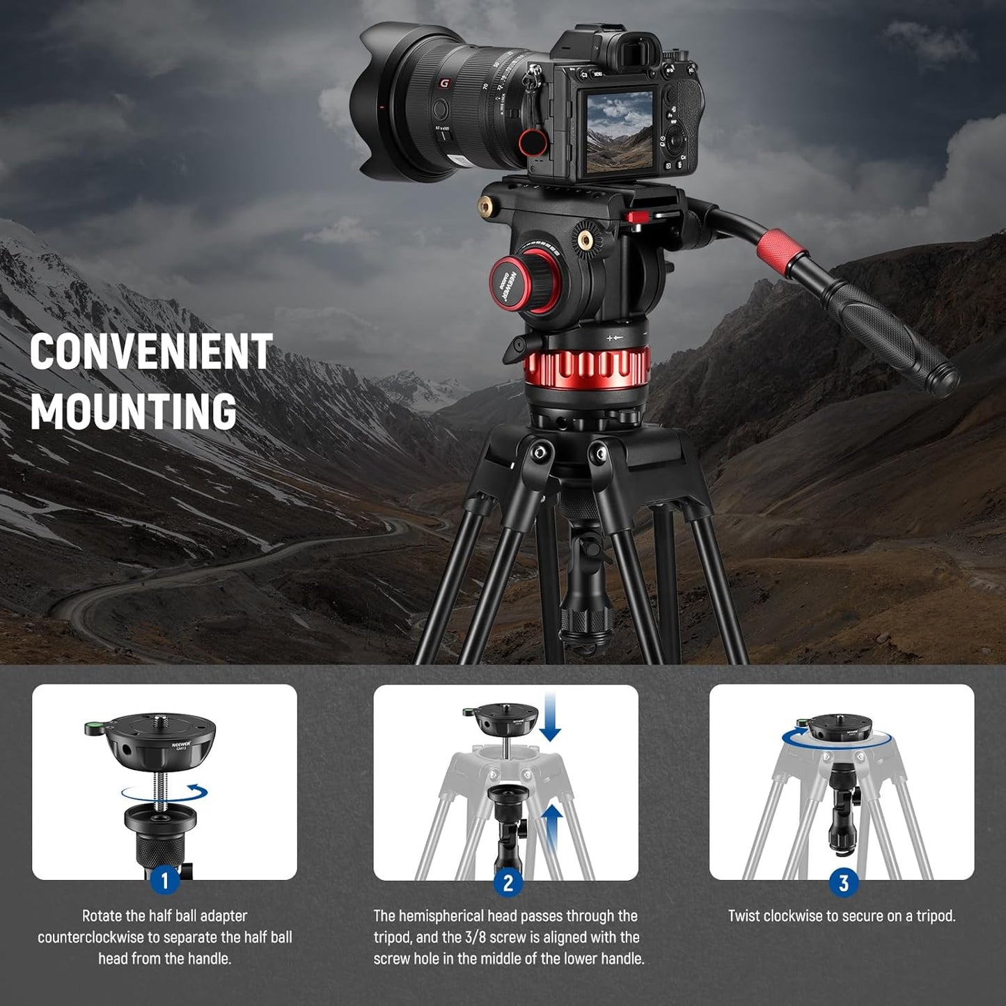 Neewer 10102485 75mm Tripod Leveling Base Adapter