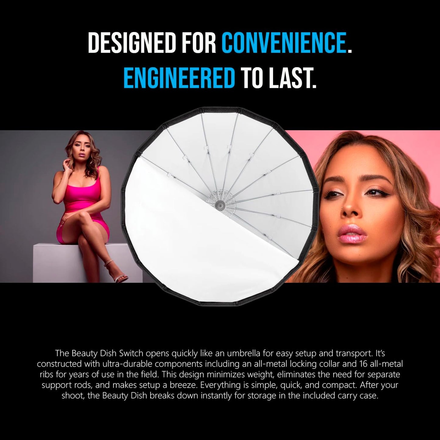 Westcott 36-Inch Beauty Dish Switch Kit White
