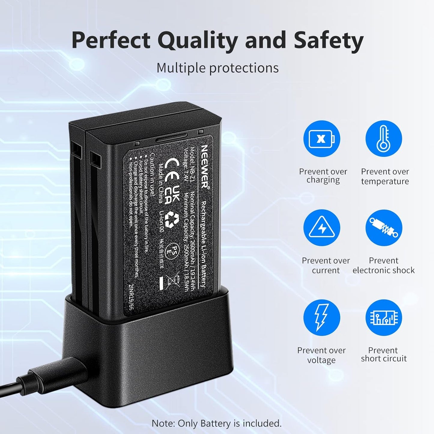 Neewer NB-Z1 Flash 7.4V 2600mAh Li-ion Replacement Battery