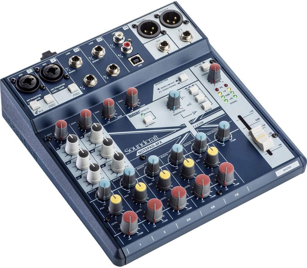 Soundcraft Notepad-8FX 8-Channel Mixer with USB and Effects Bundle