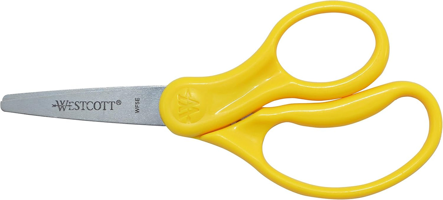 Westcott 16455 Kids Scissors 5" Pointed 6-Pack