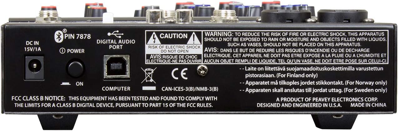 Peavey PV6BT 6-Channel Compact Mixer with Bluetooth