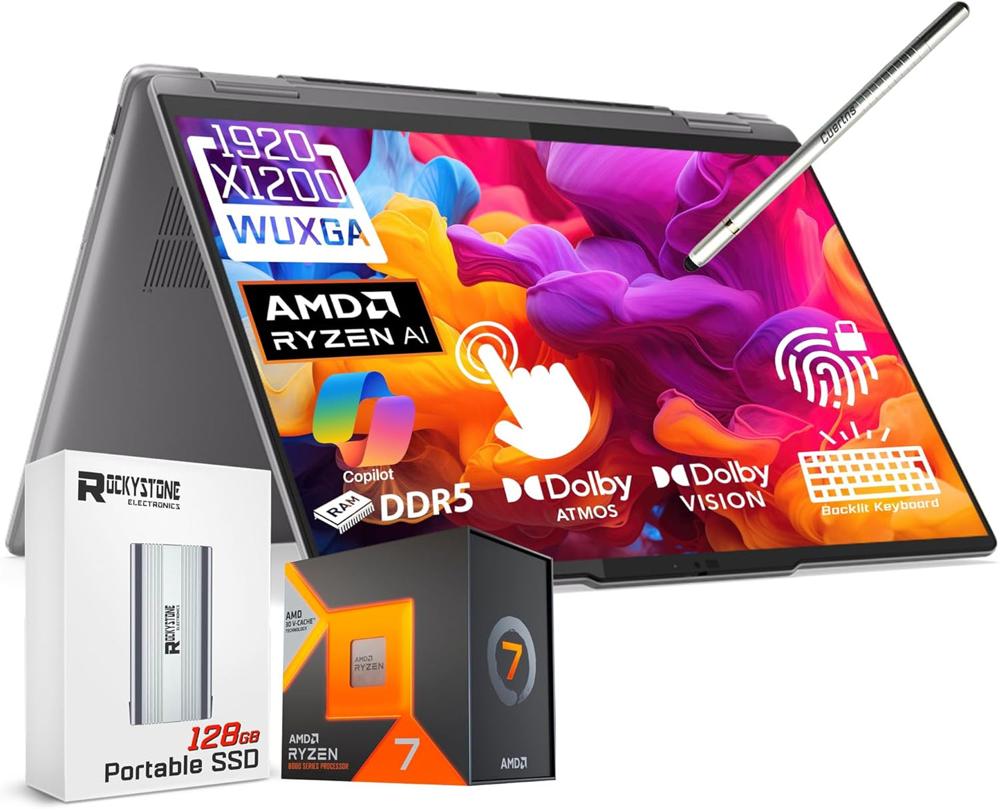 Lenovo Yoga 7 AI Laptop 14" Ryzen 7 2TB SSD Touchscreen