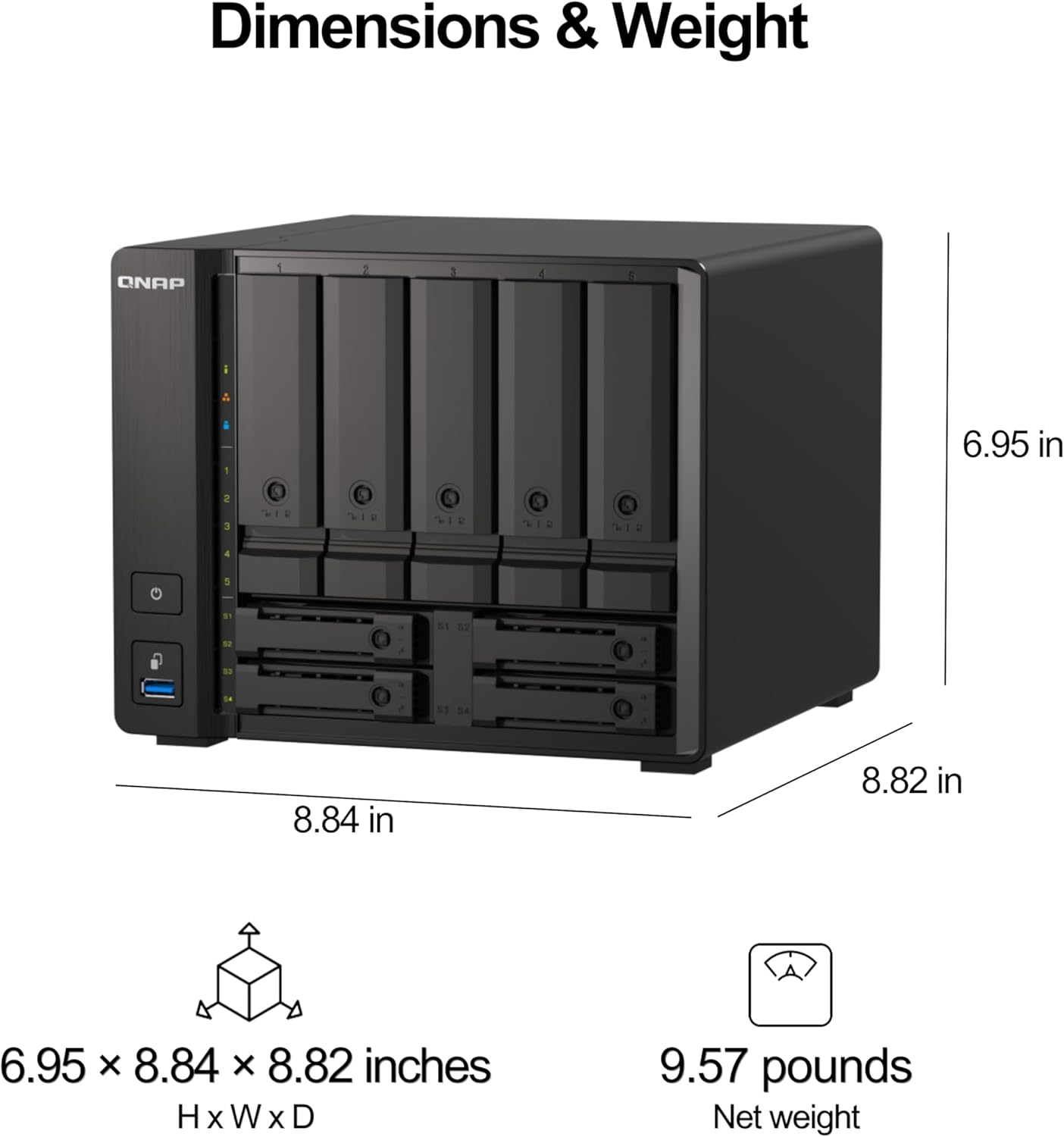 QNAP TS-h973AX-8G 9-Bay QuTS Hero NAS 10GbE
