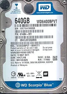 Western Digital WD6400BPVT 640GB 2.5" SATA HDD