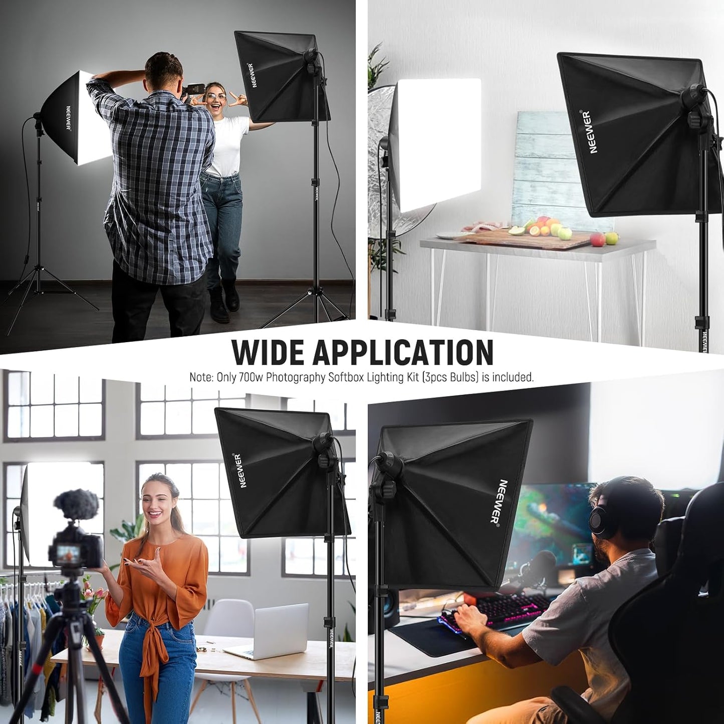 Neewer NK200 700W Equivalent Softbox Lighting Kit