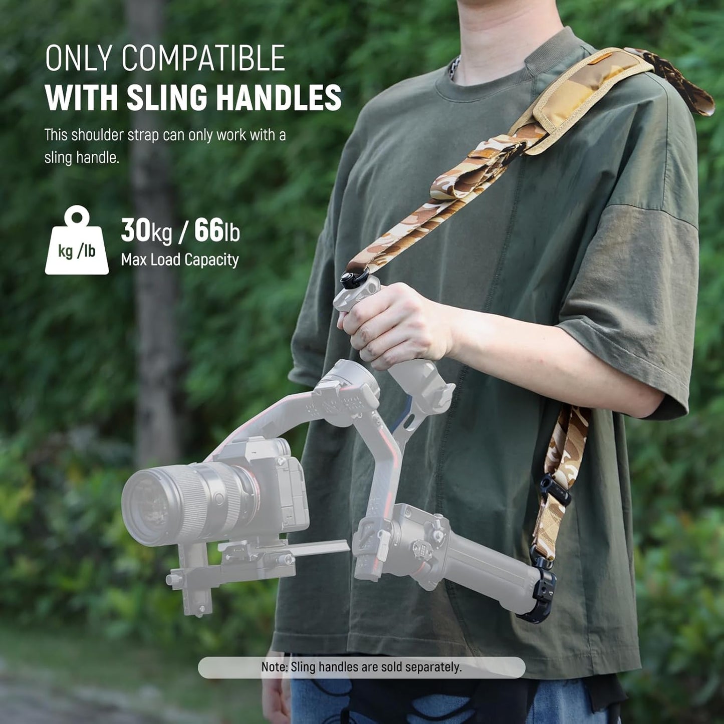 Neewer GA018 RS4/RS3 Gimbal Shoulder Strap - Camouflage, Padded, Adjustable