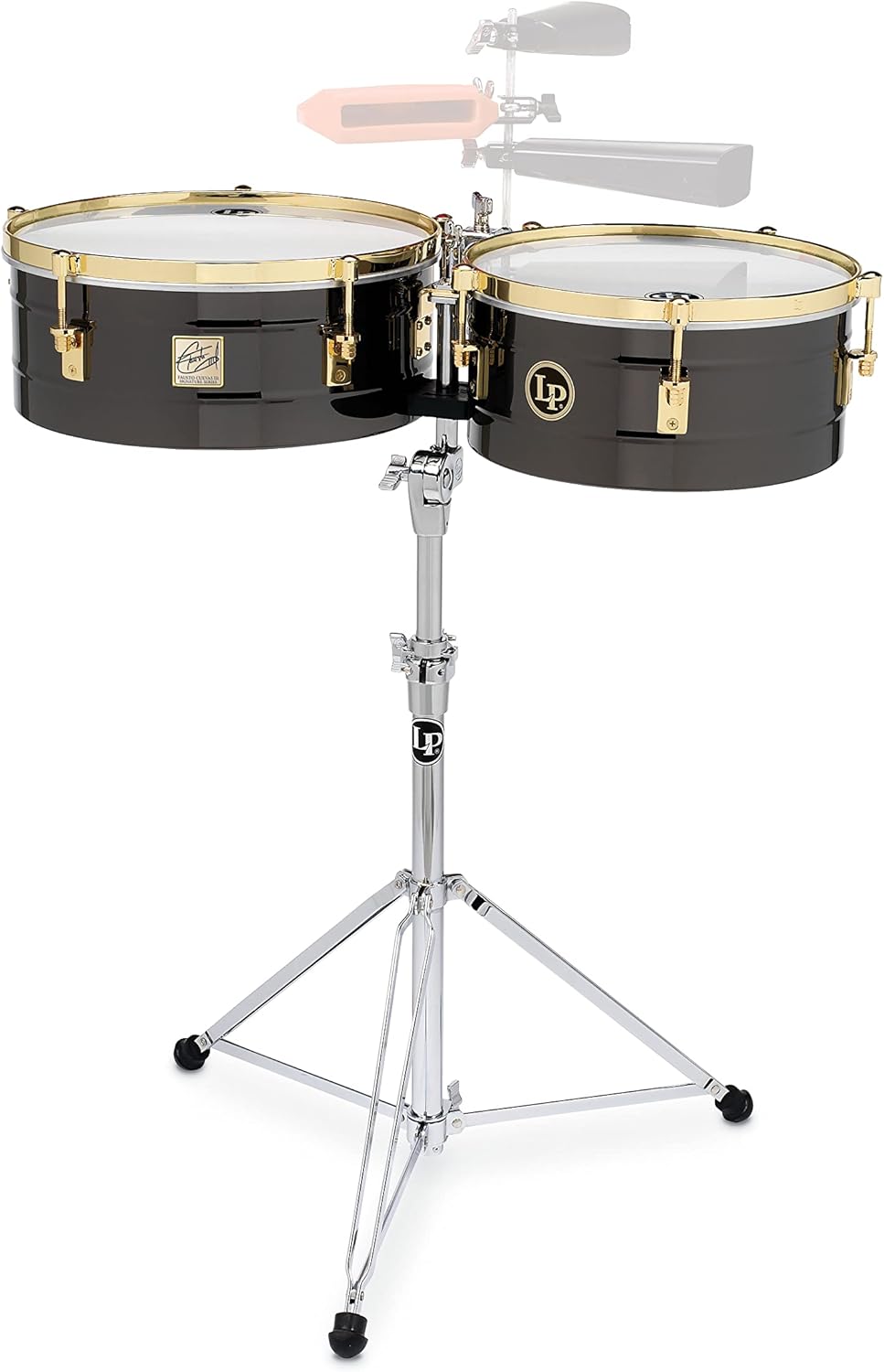 Latin Percussion LP1416-R Black Nickel Over Brass Timbales Set