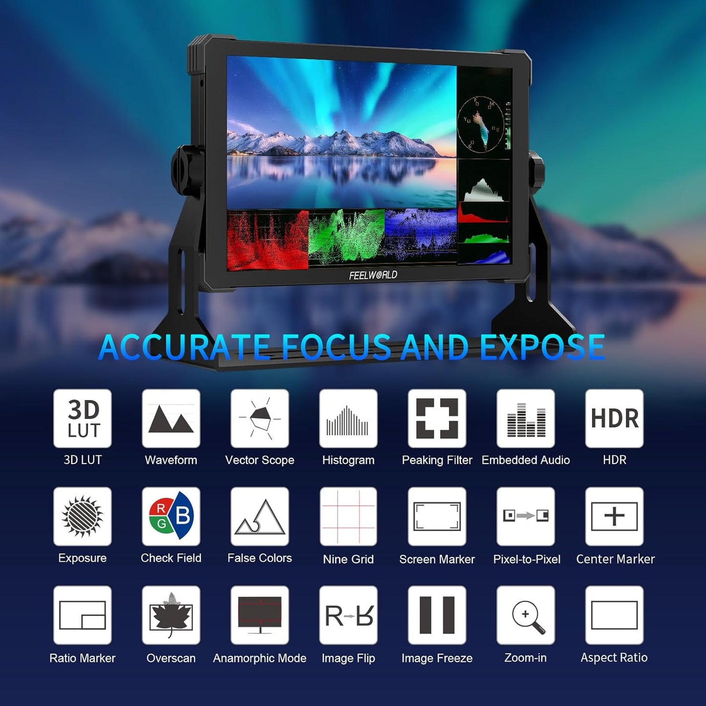 FEELWORLD T10 Camera Field Monitor Touchscreen 3D LUT