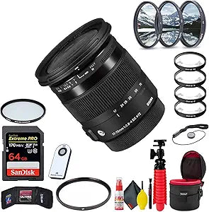Sigma 884101 17-70mm f/2.8 Canon EF Lens Bundle