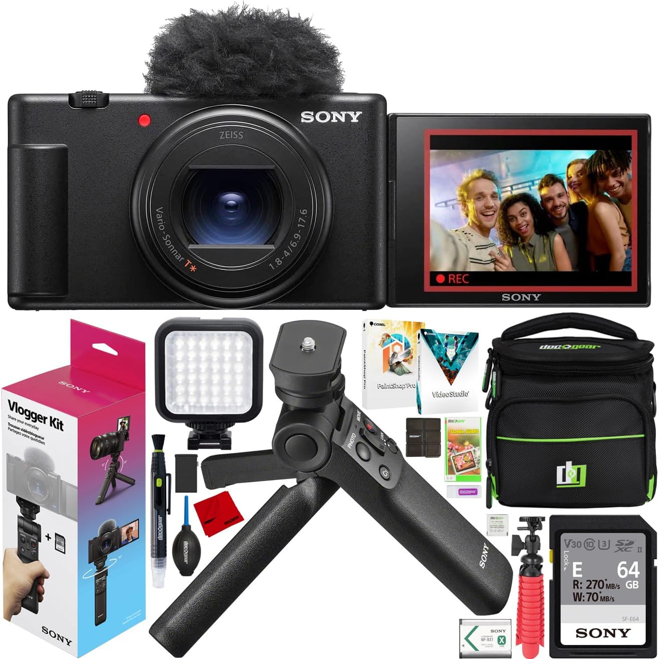 Sony E3SNZV1IIBK ZV-1 II 4K Vlog Camera Bundle