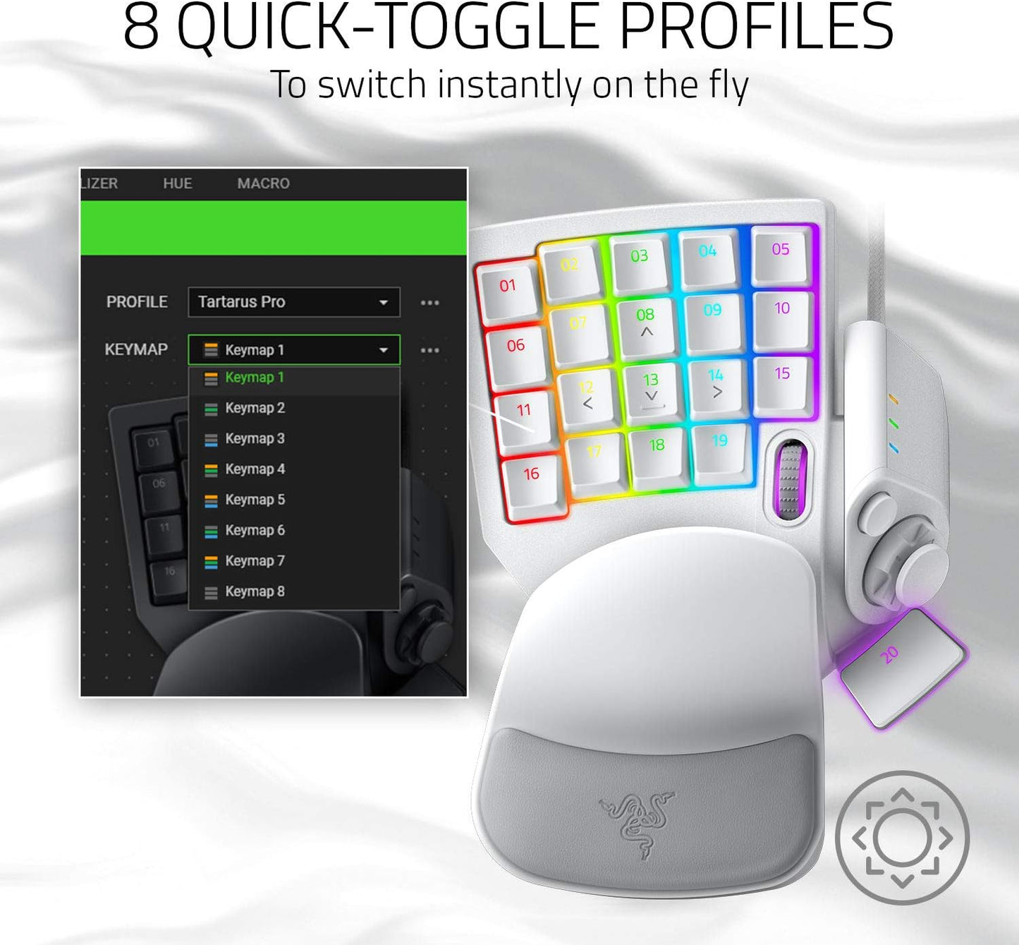 Razer RZ07-03110200-R3M1 Tartarus Pro Gaming Keypad White