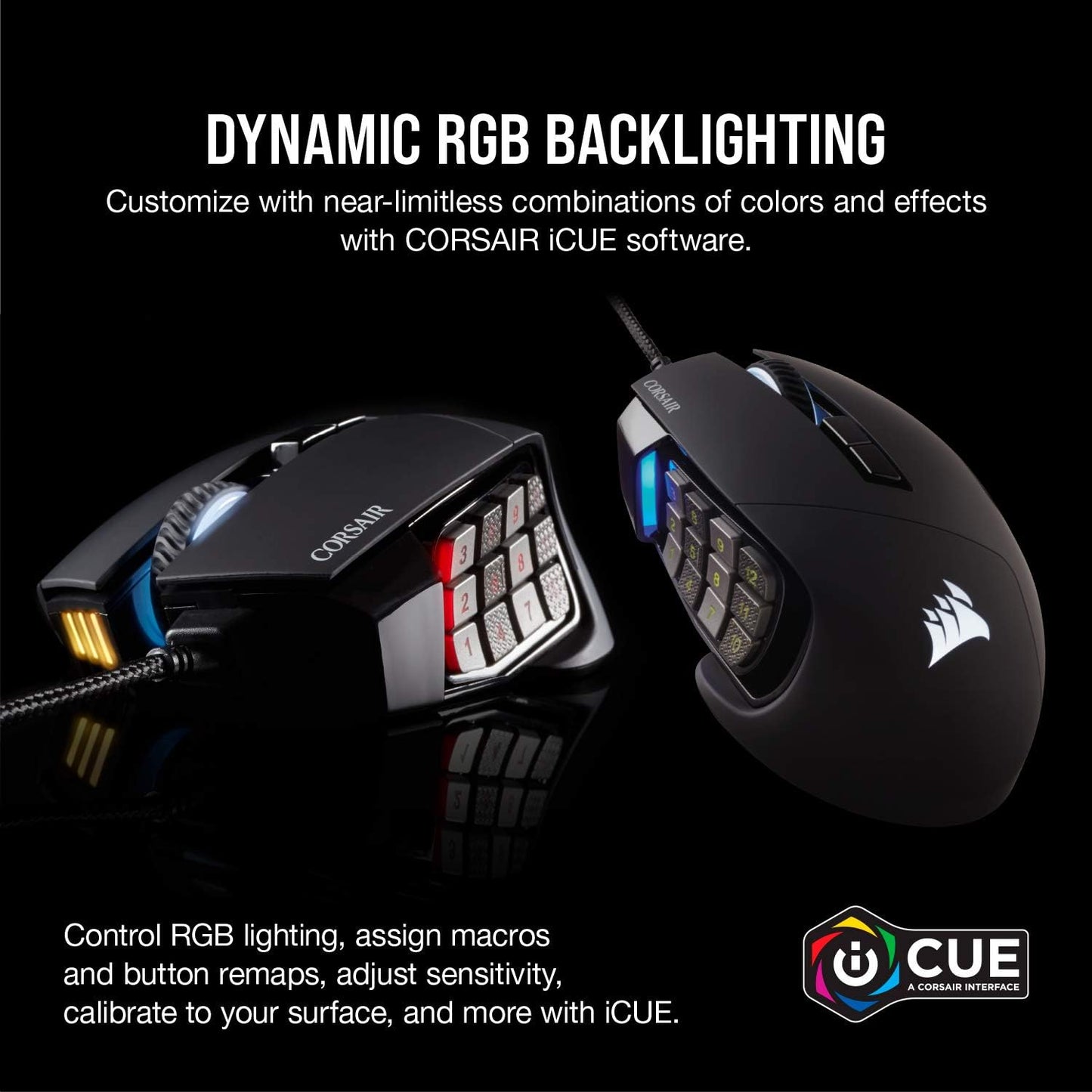 Corsair Scimitar RGB Elite Gaming Mouse (Renewed)
