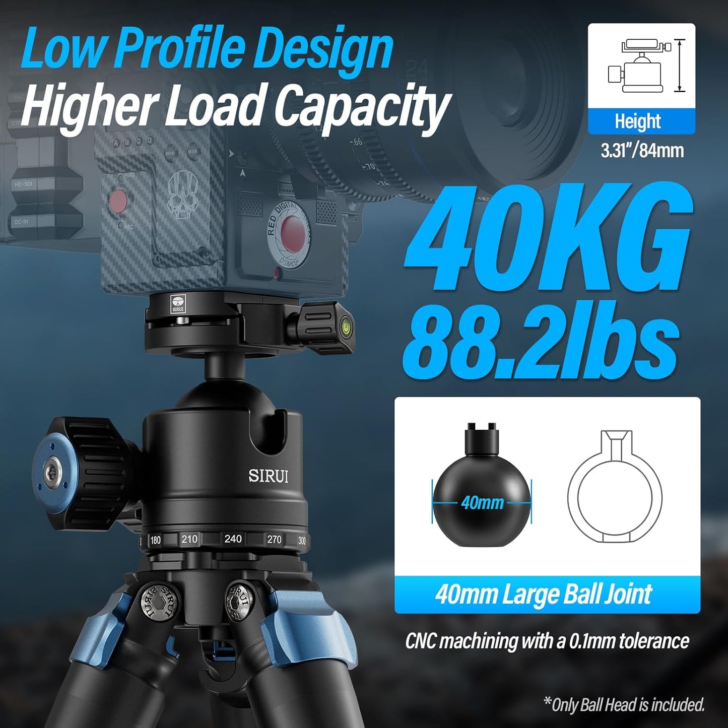 Sirui AM-40 Low Profile 40mm Ball Head