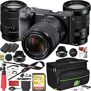 Sony E61SNILCE6400MB a6400 - Mirrorless Camera Kit, 18-135mm & 18-105mm Lens