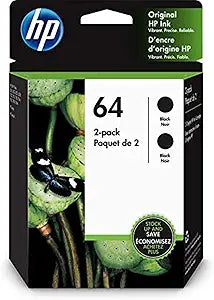 HP 3YP22AN#140 64 Black Ink Cartridge 2-Pack