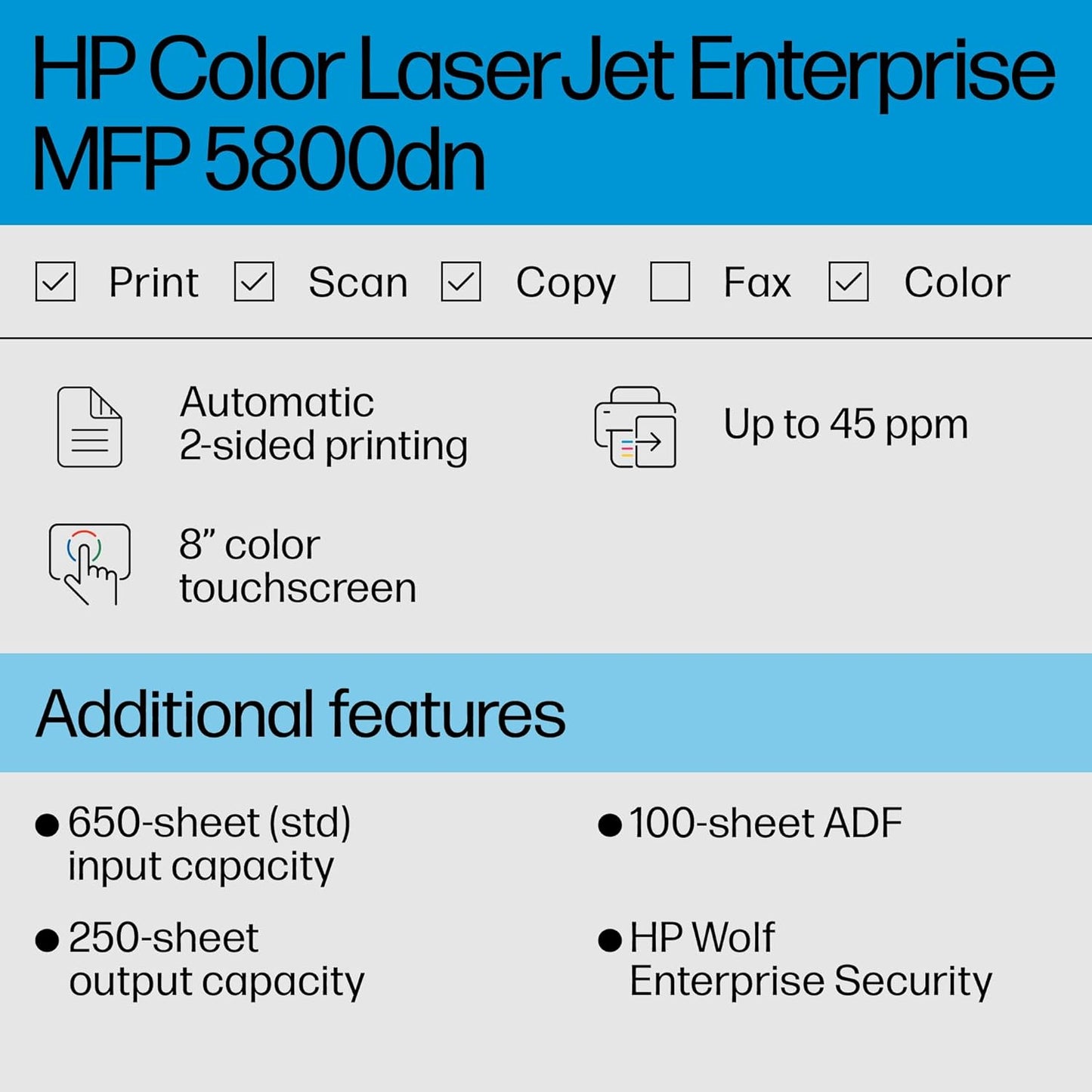 HP 5800dn Color LaserJet Enterprise MFP Printer