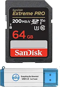 SanDisk SD_Extreme_Pro_R3 64GB SD Card: Fast Speed + Stromboli Reader