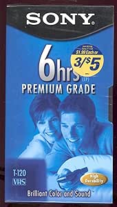 Sony T-120/160 V Premium Grade Videocassette VHS