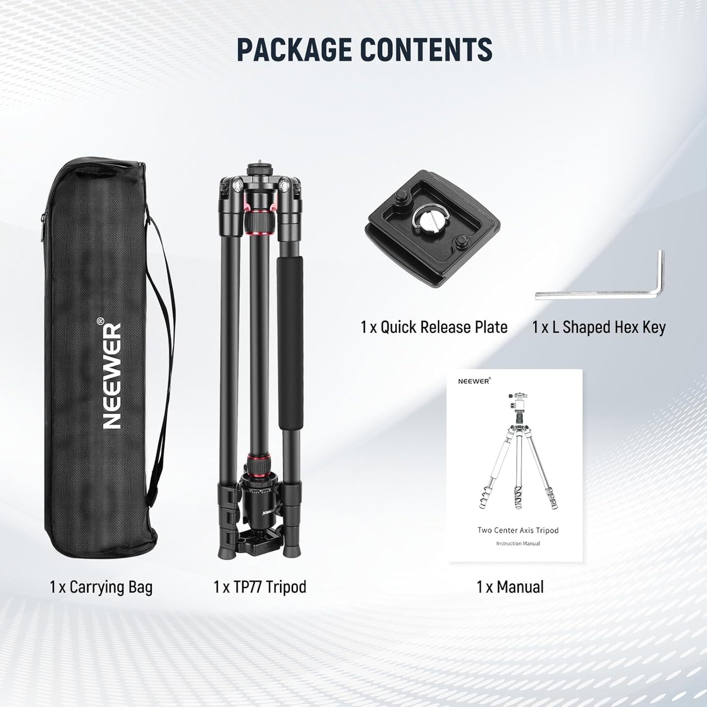 Neewer TP77 77" Camera Tripod Monopod Ball Head