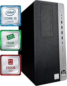 HP 800G3 EliteDesk Desktop i5 16GB 250GB SSD Win10 Renewed