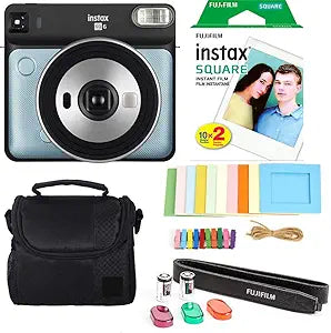 Fujifilm Instax Square SQ6 Aqua Blue Camera Bundle