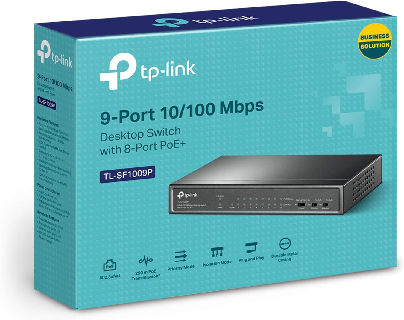 TP-Link TL-SF1009P 9-Port Fast Ethernet PoE+ Switch