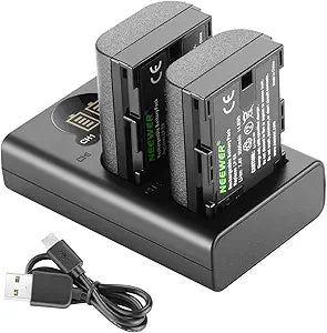 Neewer 10096087 LP-E6 Battery Charger Set - Canon Compatible, Dual USB